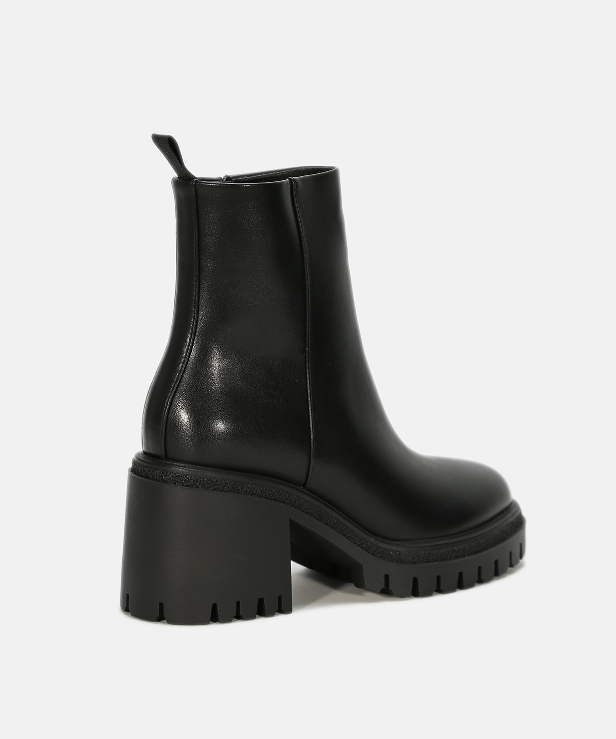 Botines negros tac&oacute;n lisos image number null